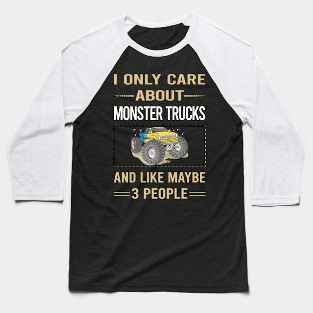 Funny 3 People Monster Truck Trucks Baseball T-Shirt by relativeshrimp